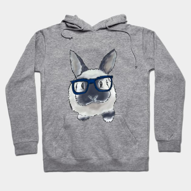 adorable bunny with glasses Hoodie by Nina_R